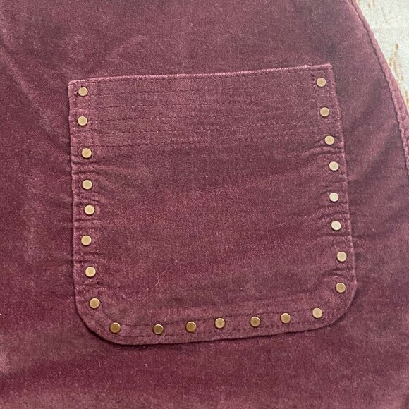 Abercrombie & Fitch Womens Studded Velour Mini Skirt-Brown-Size 0-GUC - Picture 2 of 7